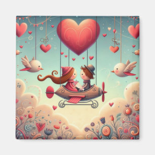 Niedlicher Whimsical Valentinstag Ballon Magnet