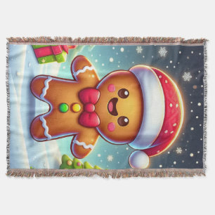 Niedlicher Whimsical Weihnachten/Winter Lebkuchen Decke