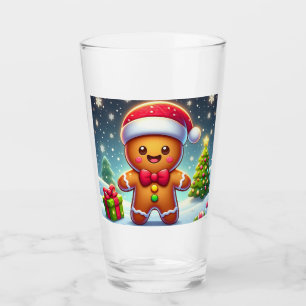 Niedlicher Whimsical Weihnachten/Winter Lebkuchen  Glas