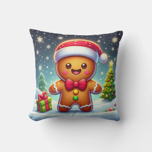 Niedlicher Whimsical Weihnachten/Winter Lebkuchen  Kissen