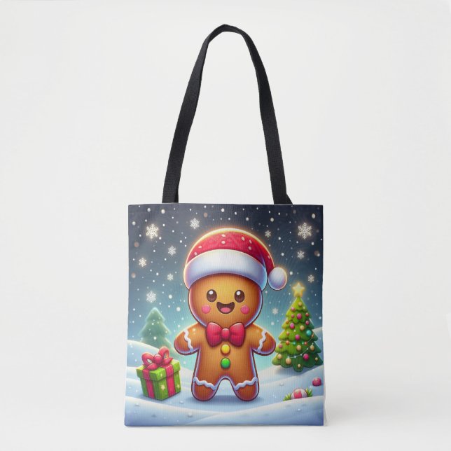 Niedlicher Whimsical Weihnachten/Winter Lebkuchen  Tasche (Vorderseite)