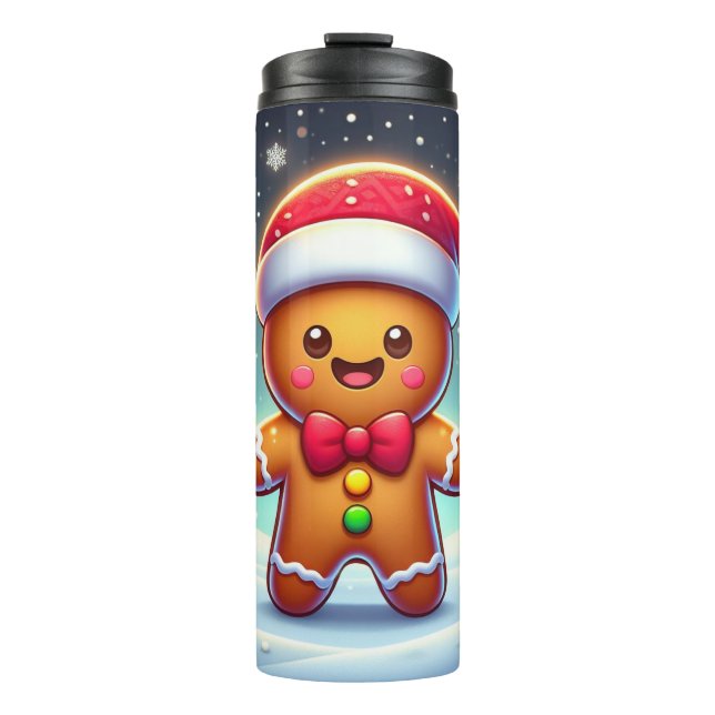 Niedlicher Whimsical Weihnachten/Winter Lebkuchen  Thermosbecher (Vorderseite)