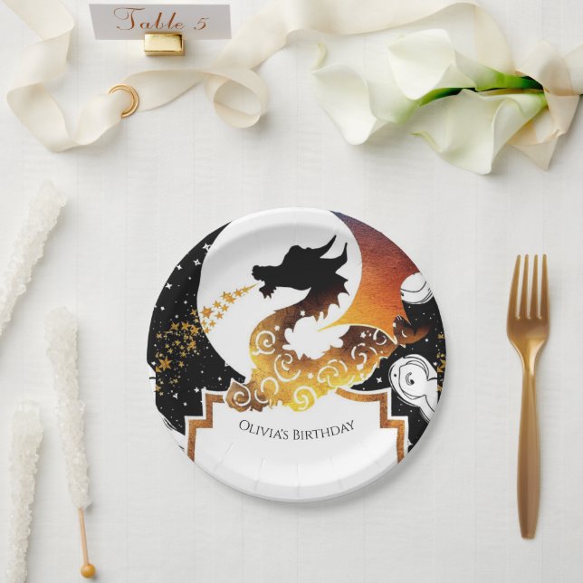 Niedlicher Whimsikdrache Geburtstag Pappteller (Hochzeit)