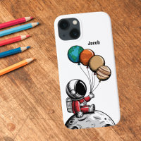 Niedlicher whimsischer Astronaut, Planet-Weltraum,