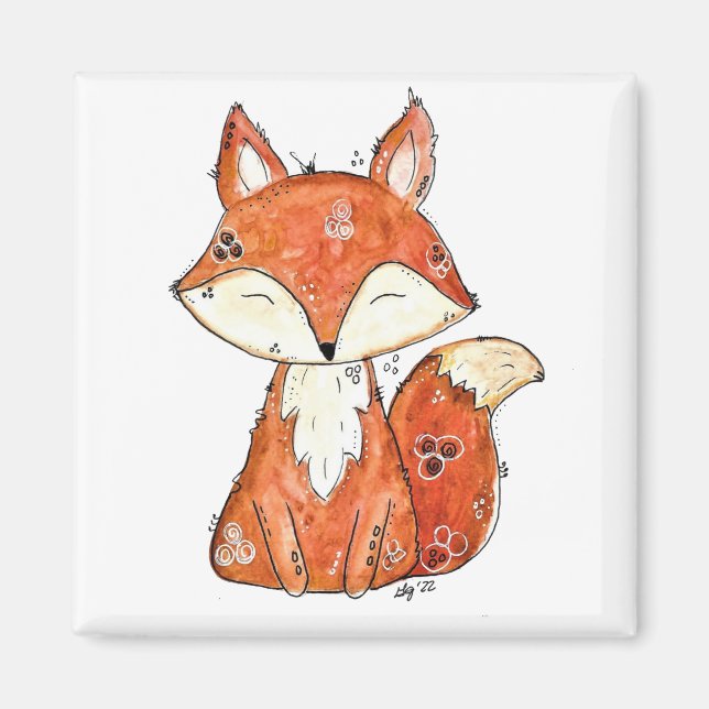 Niedlicher Whimsischer Fox Magnet (Vorne)