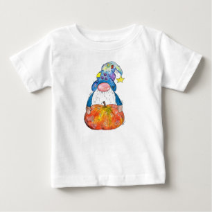 Niedlicher Whimsischer Herbstgnome mit Pumpkin Baby T-shirt