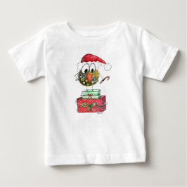 Niedlicher Whimsischer Weihnachtsbird Baby T-shirt