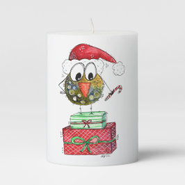 Niedlicher Whimsischer Weihnachtsbird Stumpenkerze