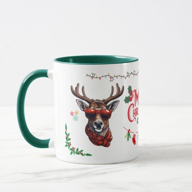 Niedlicher Whimsischer Weihnachtsmuschel - Cooler  Tasse (Links)