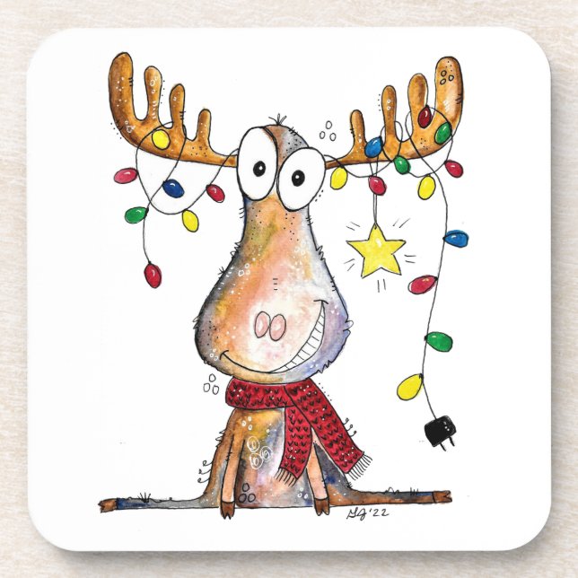 Niedlicher Whimsischer Weihnachtsschlamm Getränkeuntersetzer (Vorderseite)