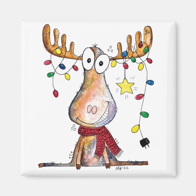 Niedlicher Whimsischer Weihnachtsschlamm Magnet (Vorne)
