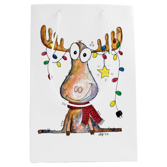 Niedlicher Whimsischer Weihnachtsschlamm Mittlere Geschenktüte (Vorderseite)