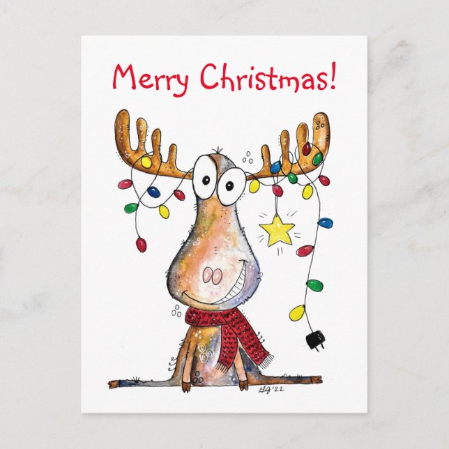 Niedlicher Whimsischer Weihnachtsschlamm Postkarte (Vorderseite)