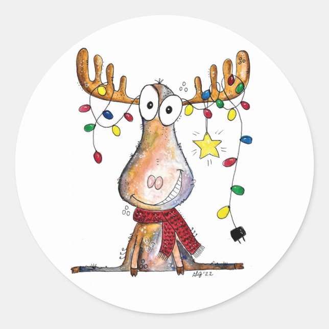 Niedlicher Whimsischer Weihnachtsschlamm Runder Aufkleber (Vorderseite)