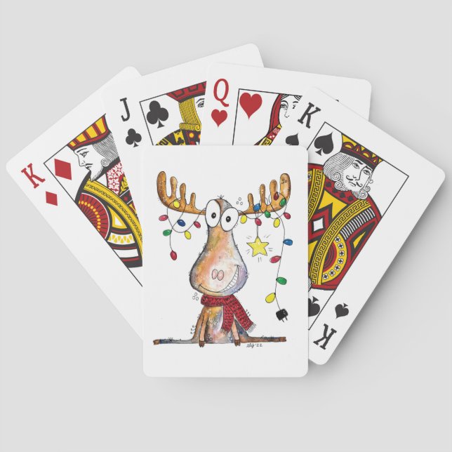Niedlicher Whimsischer Weihnachtsschlamm Spielkarten (Rückseite)