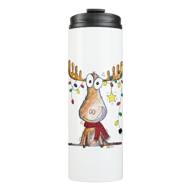 Niedlicher Whimsischer Weihnachtsschlamm Thermosbecher (Vorderseite)