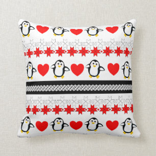 Niedlicher Whimsy Pinguin Gemusterte Kissen