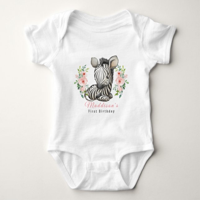 Niedlicher Wild Baby Zebra Baby Bodysuit Strampler (Vorderseite)