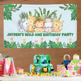 Niedlicher Wild One Jungle Safari Banner