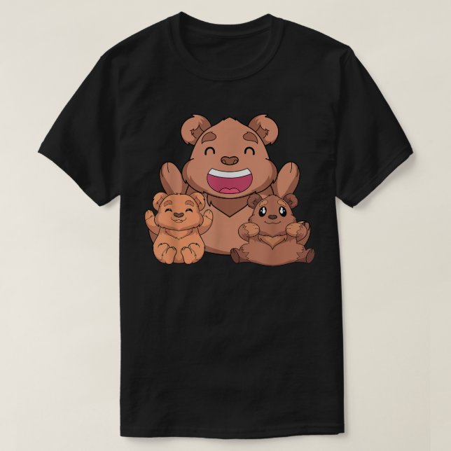 Niedlicher Wildbär T-Shirt (Design vorne)