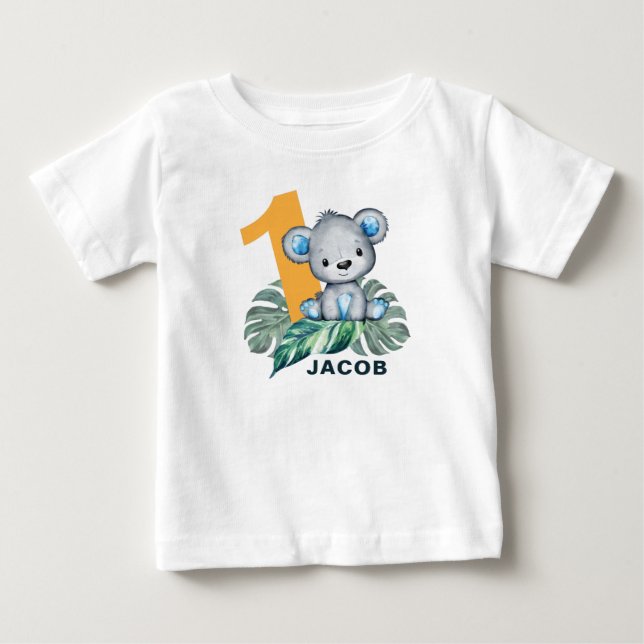 Niedlicher Wilder Bär Wilder Wasserfarbe erster Ge Baby T-shirt (Vorderseite)