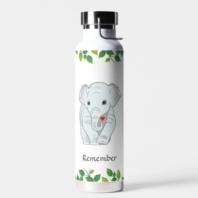 Niedlicher Wilder Elefant auf White Water Flasche (Links)