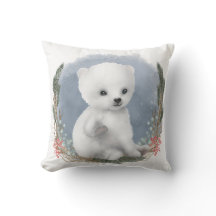 Niedlicher Winter Baby Polar Bärenwirbel Kissen