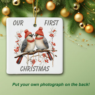 Niedlicher Winter Bird Erste Weihnachtsvorlage Keramikornament