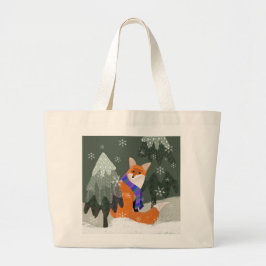 Niedlicher Winter Fox Tote Bag Jumbo Stoffbeutel