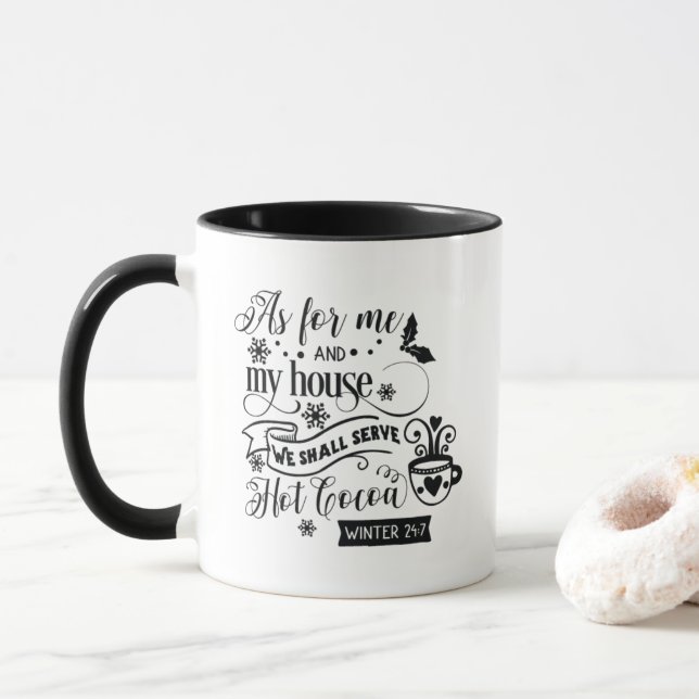 Niedlicher Winter-Kakao-Wetterbegriff Kunst Tasse (Mit Donut)
