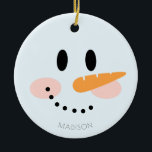 Niedlicher Winter Personalisiert Snowman Fantastis Keramik Ornament<br><div class="desc">Niedlich Winter Personalisiert Snowman Gesicht Weihnachten Keramik Ornament. Großartiges Weihnachtsgeschenk für Familie und Freunde.</div>