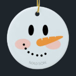 Niedlicher Winter Personalisiert Snowman Fantastis Keramik Ornament<br><div class="desc">Niedlich Winter Personalisiert Snowman Gesicht Weihnachten Keramik Ornament. Großartiges Weihnachtsgeschenk für Familie und Freunde.</div>
