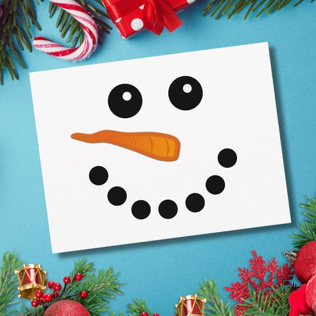 Niedlicher Winter Snowman Face Festivals Cartoon Postkarte (Von Creator hochgeladen)