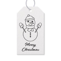 Niedlicher Winter Snowman Line Kunst-Illustration