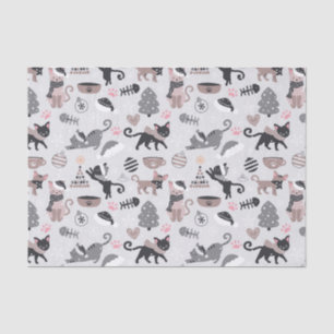 Niedlicher Winter Weihnachts-Katzenmuster Seidenpapier