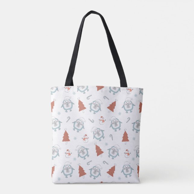 Niedlicher Winter Yeti Tote Bag - Feierlicher Urla Tasche (Rückseite)