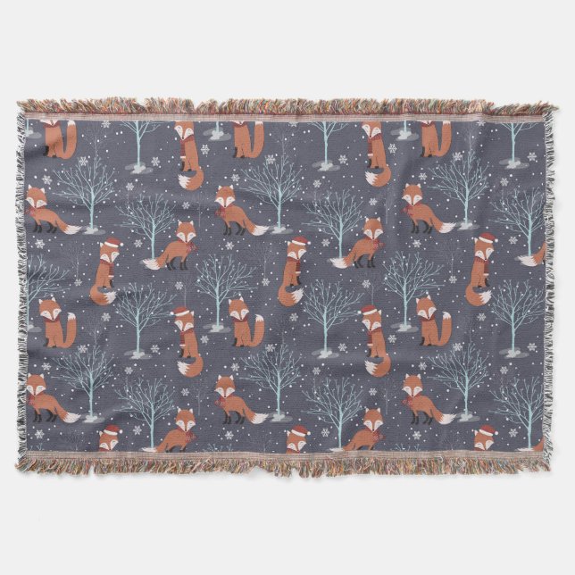 Niedlicher Winterfuchs Decke (Vorderseite)