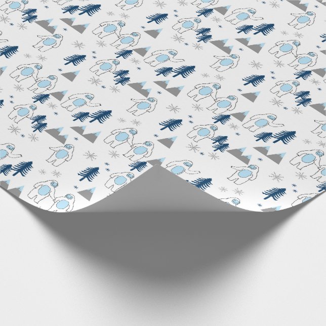 Niedlicher Winterjahresurlaub weiß Geschenkpapier (Ecke)