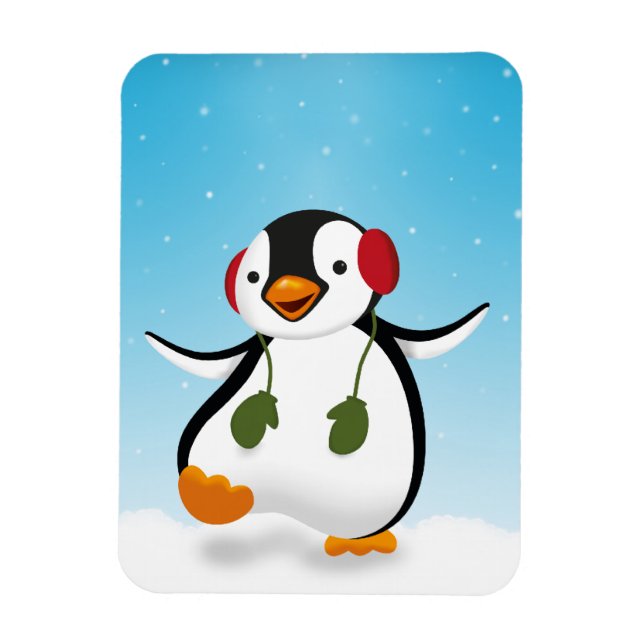 Niedlicher Winterpinguin Magnet (Vertikal)