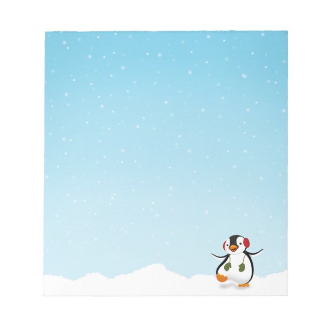 Niedlicher Winterpinguin Notizblock (Vorderseite)