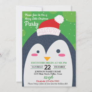 Niedlicher Winterpinguin Weihnachten Party Einladu Einladung