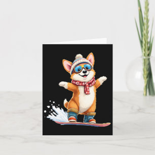 Niedlicher Wintersport in Corgi Snowboarden Karte