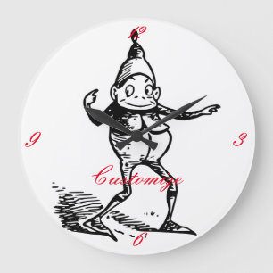 Niedlicher Winterurlaub Elf Gnome Thunder_Cove Große Wanduhr