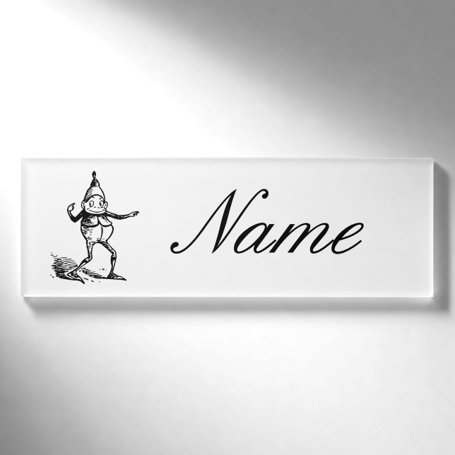Niedlicher Winterurlaub Elf Thunder_Cove Namenschild (Vorderseite)