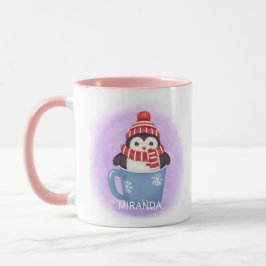 Niedlicher Winterurlaub in Pinguin Tasse