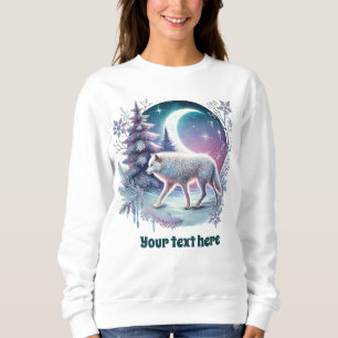 Niedlicher Winterwolf anpassbar Sweatshirt