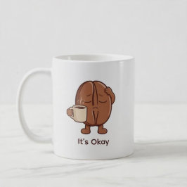 Niedlicher winziger Kaffeebohne, die ihr Bestes gi Kaffeetasse