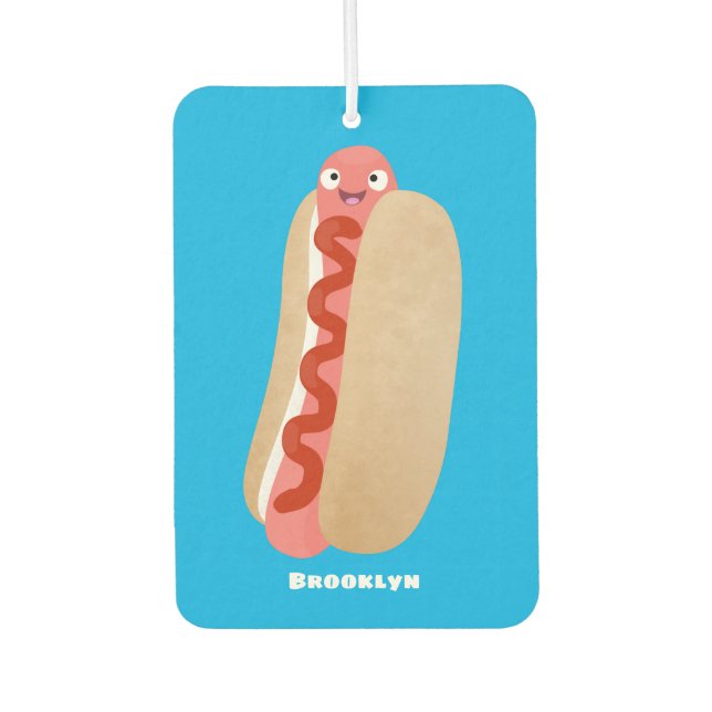 Niedlicher Witzhund Weiner Cartoon Autolufterfrischer (Vorderseite)