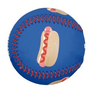 Niedlicher Witzhund Weiner Cartoon Baseball