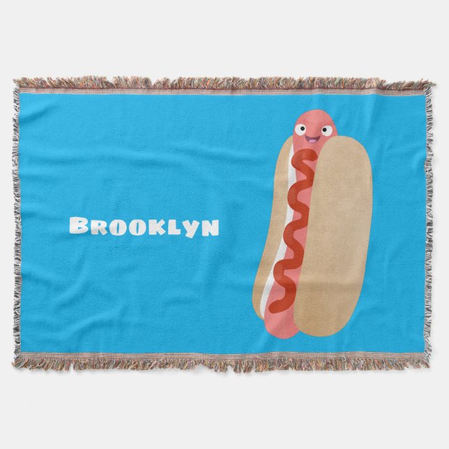 Niedlicher Witzhund Weiner Cartoon Decke (Vorderseite)